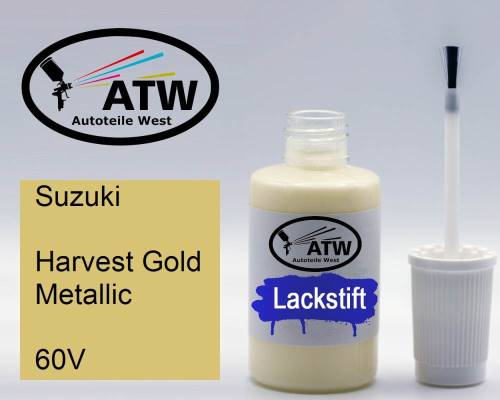 Suzuki, Harvest Gold Metallic, 60V: 20ml Lackstift, von ATW Autoteile West.